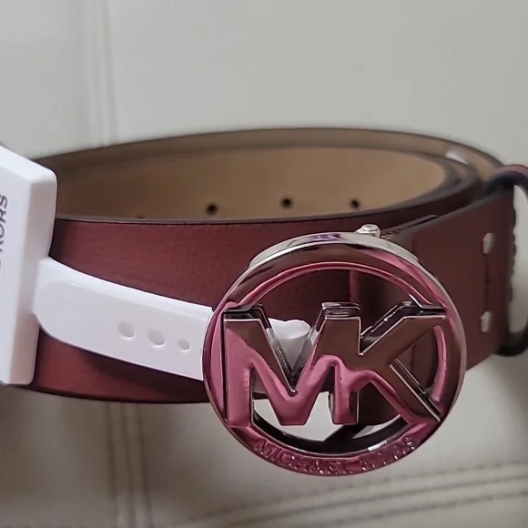 Michael Kors XL Blush Leather Belt NWT Michael Kors 2 for 1 Genuine Leather Belt Set Black Logo  main image 4
